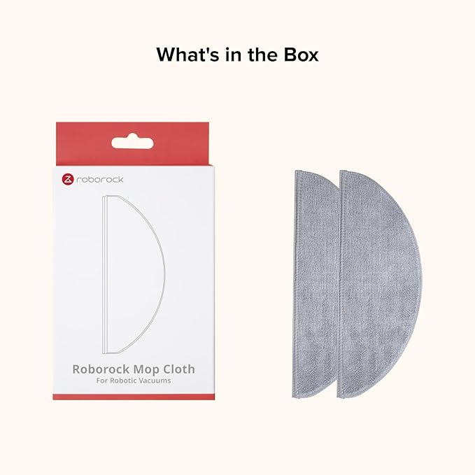 roborock Microfiber Mop Cloth - Compatible with Q10 X5, Q10 X5+, Q10 PF, Q10 PF+, Q10P, Q10P+, Q8 Max Pro, Q8 Max Pro+ Robot Vacuum Cleaners, 2 Pack