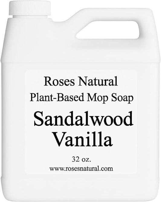 Plant-Based Floor Cleaner Mop Soap – 32 oz | Streak-Free, Highly Scented, Concentrated Mop Solution for Tile, Vinyl, Hardwood & Sealed Floors | Non-Toxic, Eco-Friendly (Sandalwood Vanilla)