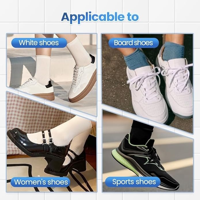 White Shoe Cleaner Cream,No Rinse Quick Brightening Paste with Sponge for Leather Sneakers Soles Removes Dirt