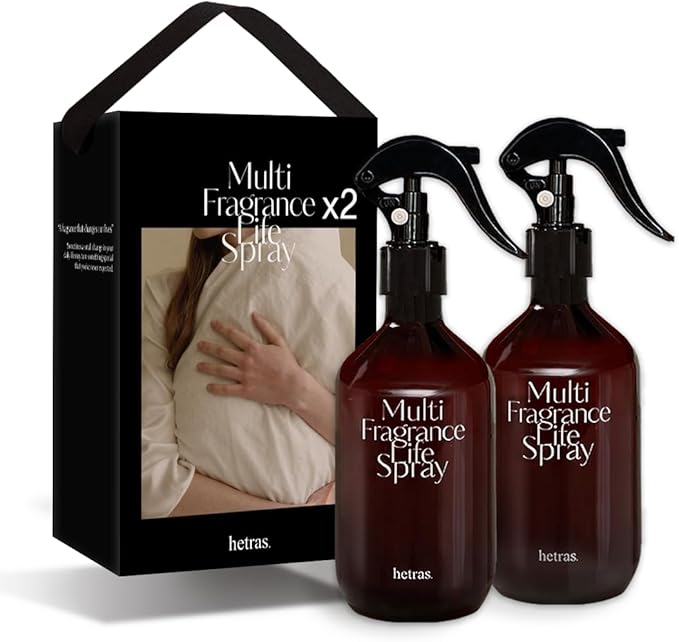 hetras Multi Fragrance Life Spray 10.14 fl oz x 2 Pack | La Tulip Shower - Elegant Flowers Scent | Non-Aerosol Odor Freshener Room Mist for Room, Closet, Fabric | Infused with Essential Oils