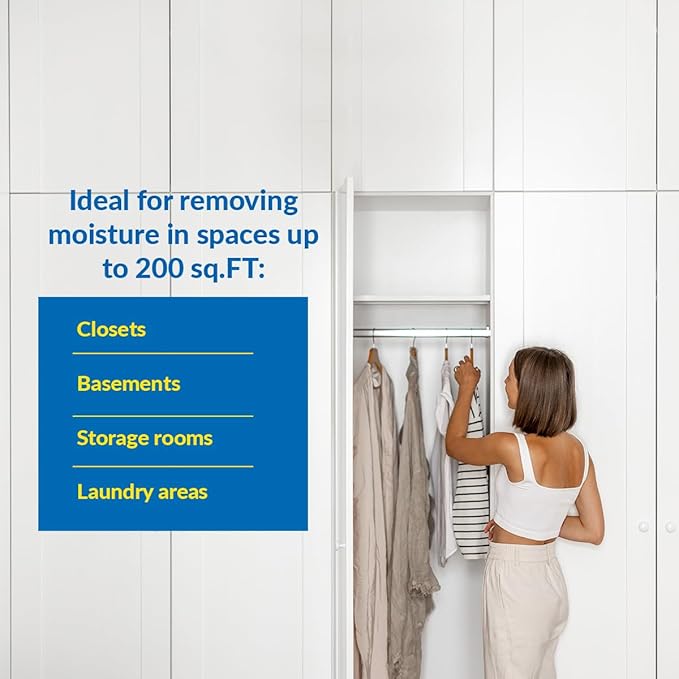 HUMYDRY Hanging Moisture Absorber Bags, 18 Count, 6 Packs of 3 Unscented 15.9 Oz Dehumidifiers for Closets Wardrobes Storage Areas, Non Electric Humidity Absorbers for Small Enclosed Spaces