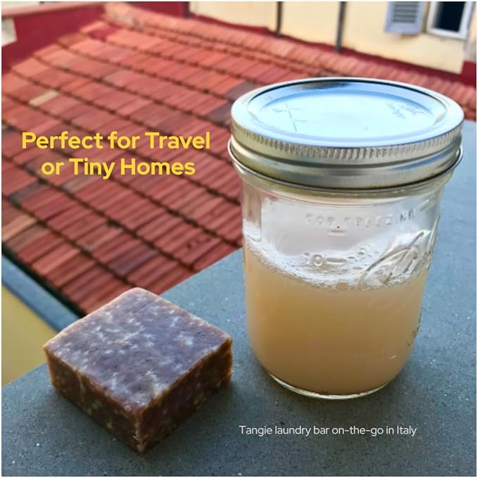 Tangie Laundry Bar Concentrate | Dissolves To Make 128+ Loads of Liquid Laundry, Zero Waste Laundry Detergent