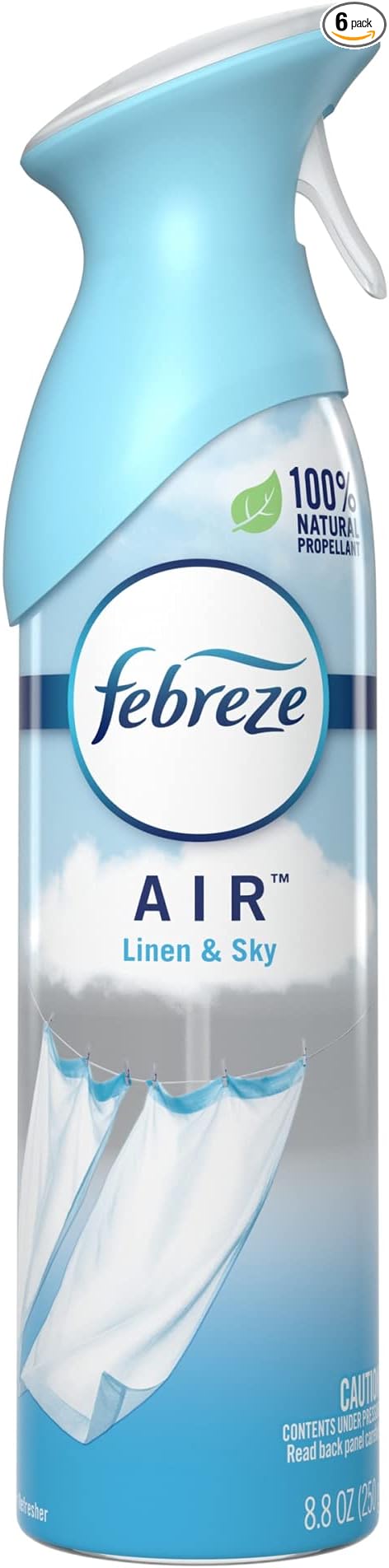 Febreze짰 Odor-Fighting Air Fresheners, Linen Sky?? 8.8 Oz, Carton Of 6 Fresheners