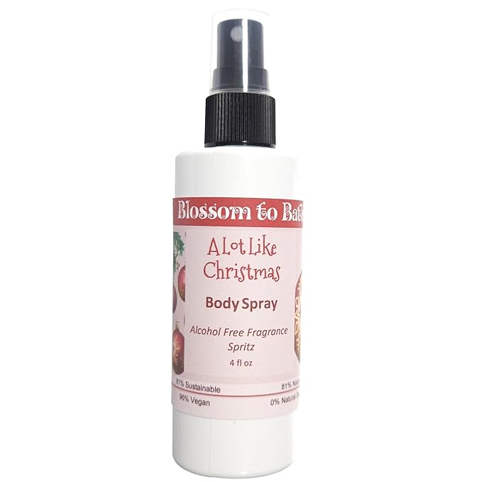 Blossom to Bath A Lot Like Christmas Body Spray (4 Ounce) - Phthalate Free Fragrance - Energizes Skin with a Spicy Sweet Scent