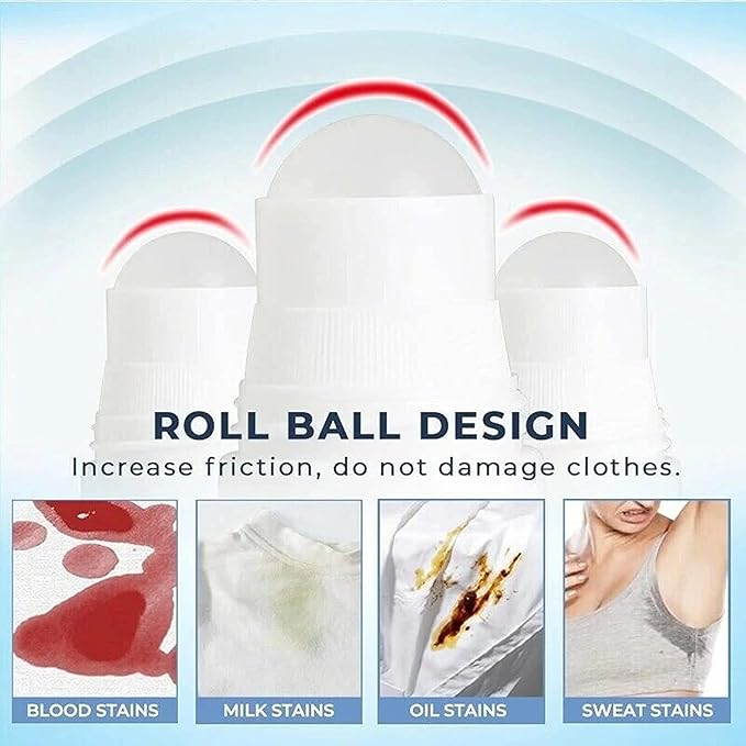 Emergency Stain Removing Pens - Portable Stain Remover,Stain Remover Pen for Clothes and Fabric,to Go Instant Stain Removal Stick, 50ml,Roll Bead Design (2pcs)