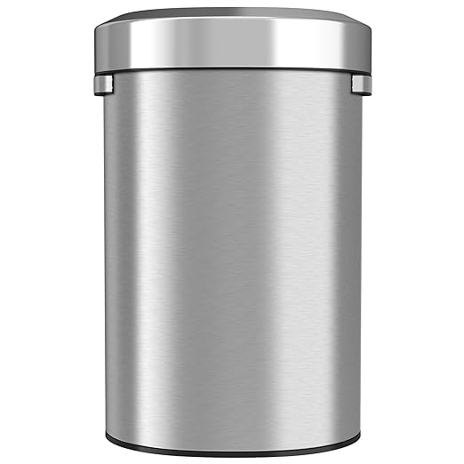 iTouchless 87 Liter, Slim and Space-Saving Design for Home, Office, Kitchen, Restaurant, Restroom, Large Capacity, 23 Gal Trash Cans with AbsorbX Odor Filter, Stainless Steel, Semi-Round 23 Gallon