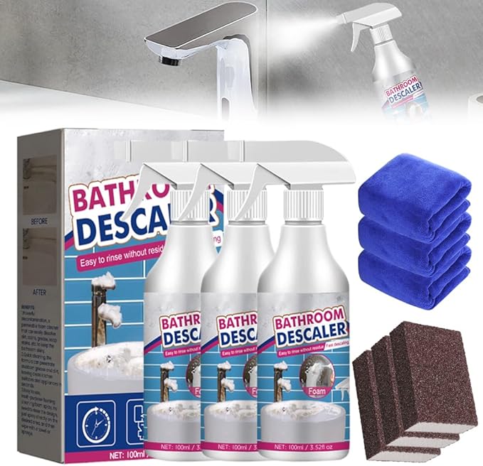 Stubborn Stains Cleaner, 2025 Upgrade Bathroom Descaler Cleaners, Multipurpose Bathroom Foam Cleaner, Bathrooms Descaler Spray for Toilet Bath Shower Glass Sink Cleane (3)