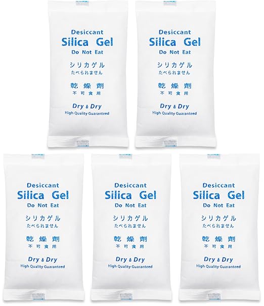 Dry & Dry 500 Gram [5 Packets] Silica Gel Packets Desiccants, Silica Packets - Rechargeable Moisture Absorbers for Food Storage, Electronics, 3D Filament & Safes