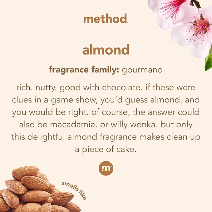 Method Wood Polish, Almond, For Wood Surfaces, Furniture and Cabinets, 14 Ounces (Pack of 6)