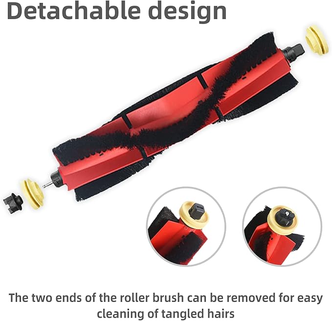 Replacement Spare Parts Compatible with Roborock S5, S5 Max, S4 Max, S6, S6 MaxV, E4, E5, S4 Robotic Vacuum Cleaner Backup Kit with 1 Roller 4 Side Spin Brush 4 Hepa Filter Attachments NOT for Q5