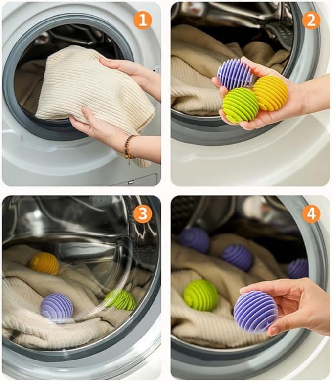 6pcs Laundry Ball, Silicone Wash Ball for Washing Machine, Lint Remover Dryer Balls, Soft Pet Fur Catcher Balls for Laundry, Reusable Home Gadgets(White/Purple)