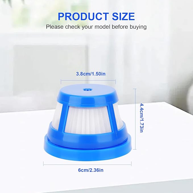 H11 Replacement Filters for Eufy HomeVac H11 / H11 Pure / H20 Cordless Handheld Vacuum Cleaner - HEPA Vacuum Filter - 6 Pack