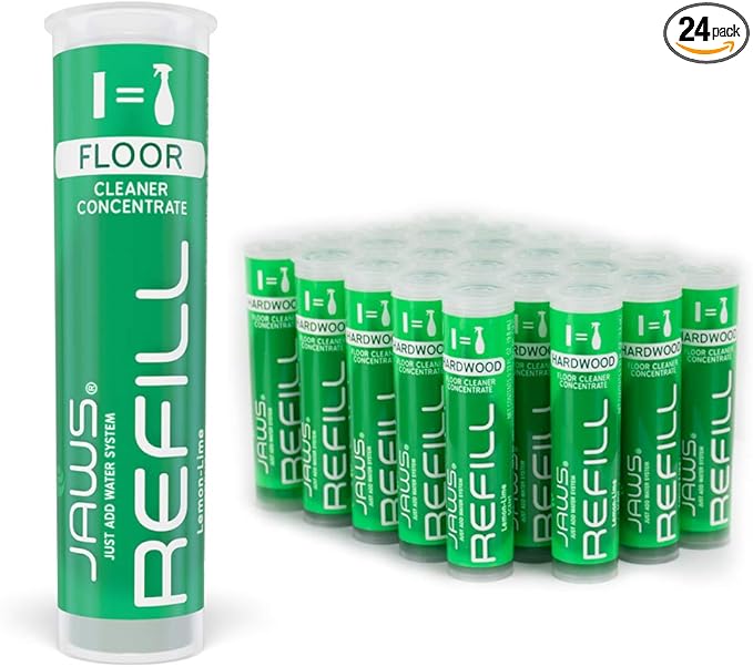 JAWS Hardwood Floor Cleaner Refill Pods. Box of 24. Refillable Cleaning Supplies.