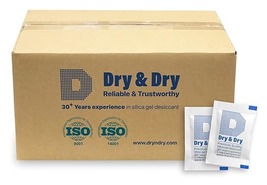 Dry & Dry 2 Gram [7000 Packets] Silica Gel Packets Desiccants, Silica Packets - Rechargeable Moisture Absorbers for Food Storage, Electronics, 3D Filament & Safes
