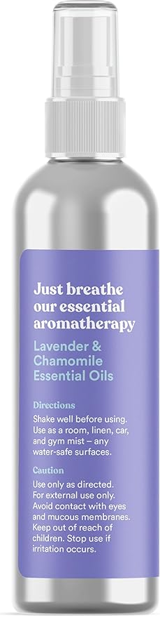 ASUTRA Multi-Use Essential Oil Aromatherapy Pillow Spray (Lavender & Chamomile), 4 fl oz Aluminum Bottle – Mist for Face, Body, Rooms & Linens – Car, Fabric, and Bathroom Freshener