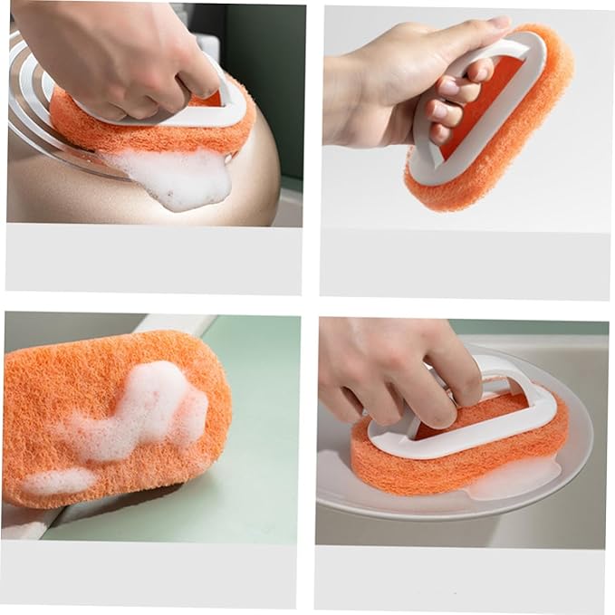 8pcs Bathtub Cleaner Brush Kitchen Accessory Soft Cleaning Pads Tile and Grout Cleaner Multi-Purpose Scrub Brush