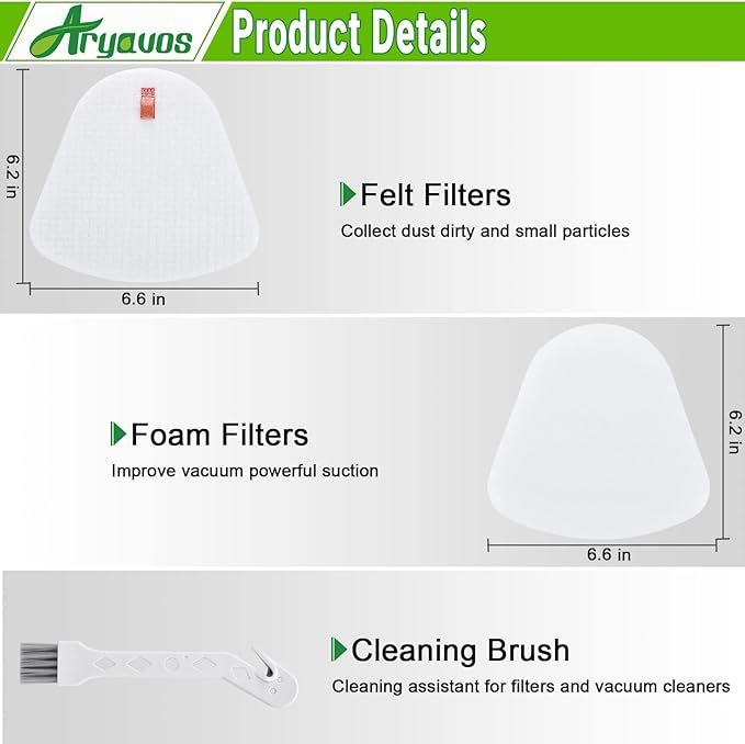 4 Foam & Felt Filters Replacement for Shark Navigator Lift-Away Vacuum NV350, NV351, NV352, NV355, NV356E, NV357, NV360, NV370, NV391, UV440, UV490, UV500, UV540, UV541, UV550, Part XFF350 XHF350