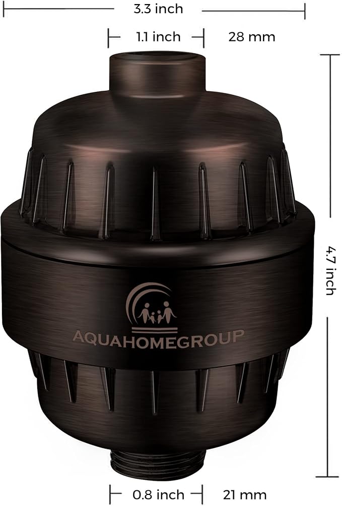AquaHomeGroup 20 Stage Shower Head Filter with Vitamin C E A - High Output Filters to Reduce Chlorine - 2 Cartridges Included - Consistent Flow Showerhead Filter