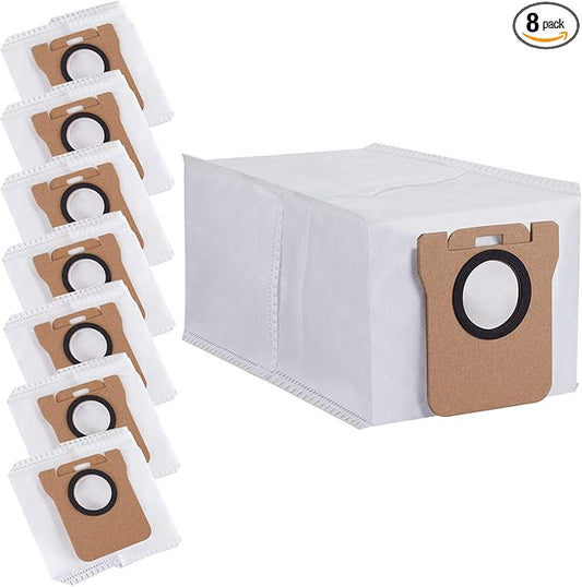 8 Pack Dust Bag for Dreametech L10s Ultra / L10s Plus / L10 Ultra / L20 Ultra Robot Vacuum Self-Emptying Base, 3L Large Capacity Auto-Seal Replacement Bag Accessories Set