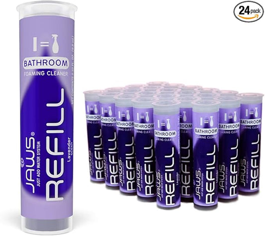 JAWS Foaming Bathroom Cleaner Refill Pods. Box of 24. Refillable Cleaning Supplies.