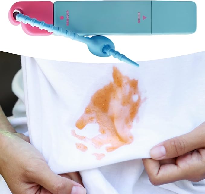 Travel Stain Remover Pen Double-Ended Stick, Portable Fabric Spot Cleaner for Clothes, Kids Adults Clothing, Instant Cleaning Tool Outdoor Picnic Camping BBQ Vacation Laundry Use