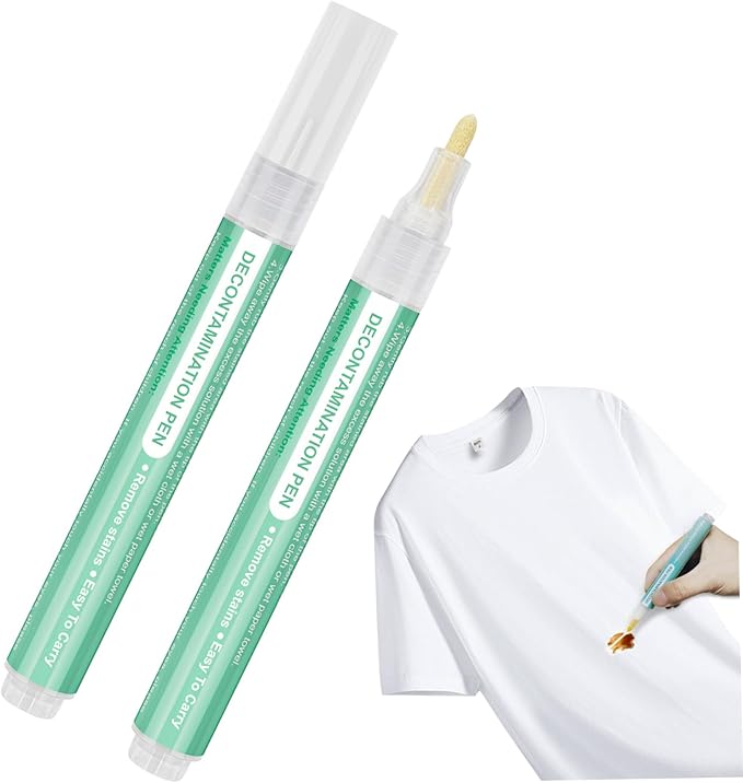 2PCS Bleach Pen for Clothing, 5ml Wash Free Stain Remover Pen, Portable Bleach Stick for Travel