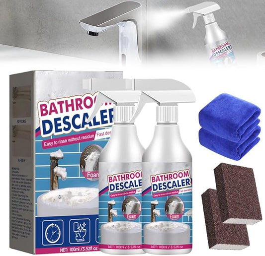 Stubborn Stains Cleaner, 2025 New Bathroom Descaler Cleaners, Multipurpose Bathroom Foam Cleaner, Bathrooms Descaler Spray for Toilet Bath Shower Glass Sink Cleane (2)