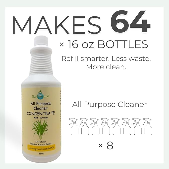 Plant-Based All-Purpose Cleaner Concentrate, 32 fl oz (Makes 64 Bottles) (Lemongrass)