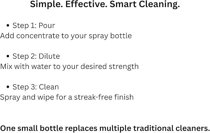 Plant-Based All Purpose Cleaner Concentrate (8 oz) – Allergen-Free, Non-Toxic, Multi-Surface Cleaning Solution – Eco-Friendly, Streak-Free, Makes Up to 6 Bottles