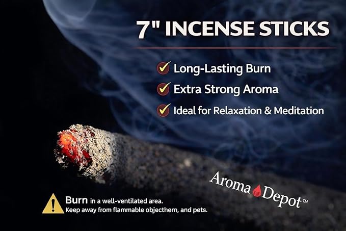 Aroma Depot 7 Inch Cherry Incense Sticks – 7” Charcoal Incense, 85–100 Count (1 Pack), 30–45 Minute Burn