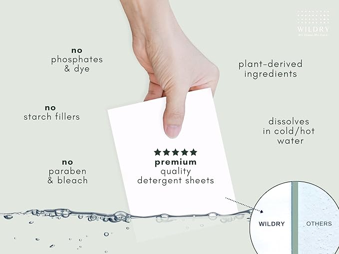 Liquidless Laundry Detergent Sheets (60 Sheets) - Bamboo Fresh Scent - Eco-friendly, 100% Plastic-free, Biodegradable, Hypoallergenic & Non-toxic
