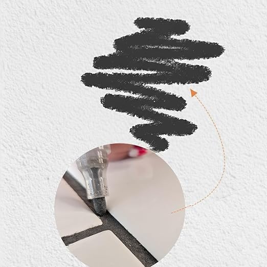 Dark Gray Grout Paint Pen Tile Grout Colorant & Sealer Marker, Quick-Dry, Ideal for Bathroom, Shower, Kitchen Tiles Restores Grout Lines, 3 Adjustable Tips (2-3 mm)