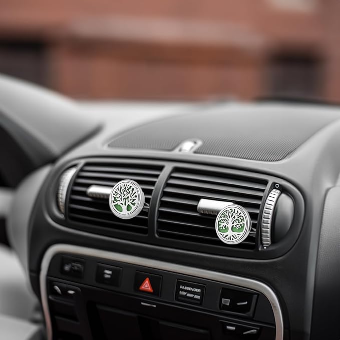 Car Air Freshener Diffuser Vent Clips - Aromatherapy Essential Oil Diffuser Tree of Life Car Clip with 20 Refill Pads, Gift for Women/Men