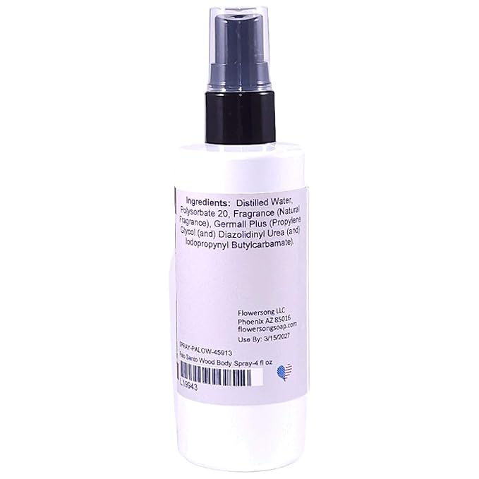 Blossom to Bath Palo Santo Wood Body Spray (4 Ounce) - Natural Fragrance - Energizes Skin with a Spa Inspired Herbal Scent