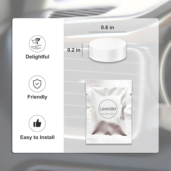 24 Pack Lavender & Rose Car Air Freshener Refills, Car Air Vent Clip Freshener Replacement Pads, Solid Fragrance Scent Refill Tablets