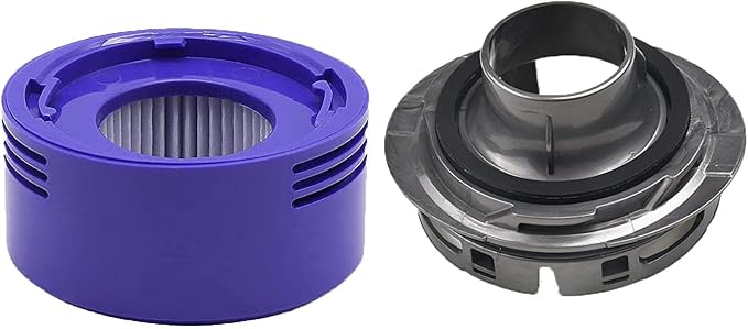 Replacement Post HEPA Filter & Motor Cover Compatible with Dyson V8 V7 Motorhead Car+Boat Trigger Cord-Free Cordless Stick Vacuum Cleaners(1 Cover + 1 Filter)