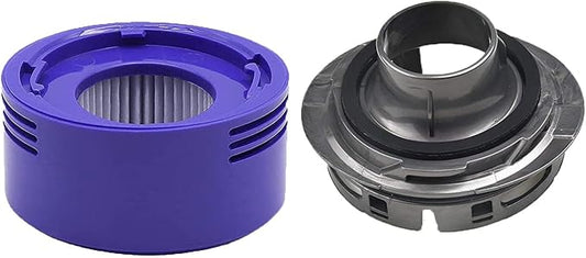 Replacement Post HEPA Filter & Motor Cover Compatible with Dyson V8 V7 Motorhead Car+Boat Trigger Cord-Free Cordless Stick Vacuum Cleaners(1 Cover + 1 Filter)