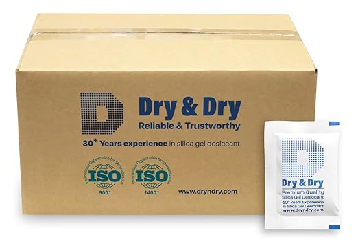 Dry & Dry 5 Gram [3000 Packets] Silica Gel Packets Silica Gel Desiccants, Silica Gel Packs - Rechargeable Moisture Absorbers for Food Storage, Electronics, 3D Filament & Safes