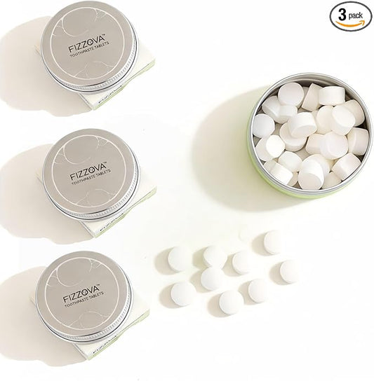 Toothpaste Tablets, Calcium Phosphosilicate&Hydroxyapatite,Whitening mouthwash Tablets,Plastic Free Travel Size,Perfect for Travel and Business Trips,90 Count Mint