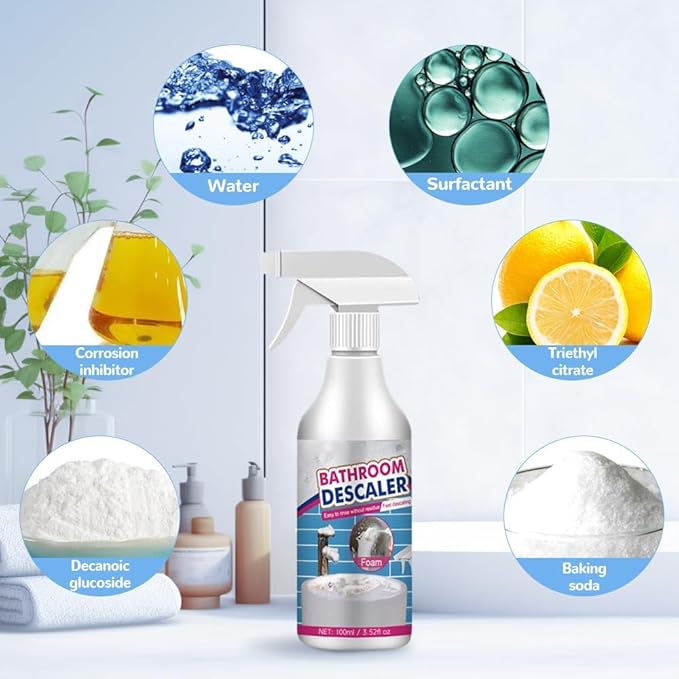 Bathroom Descaler Cleaner, 2026 Upgraded Multipurpose Stubborn Stains Cleaner, Bathroom Descaler Cleaners, Bathrooms Cleaning Foam Spray for Kitchen Bath Sink Glass (3)