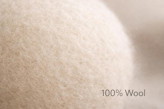 Oldfield Wool Co XL Wool Dryer Balls, 6 Pack with Cotton Storage Bag, Natural Fabric Softener Alternative, Helps Reduce Drying Time and Static, Reusable, Helps Lift Pet Hair and Lint