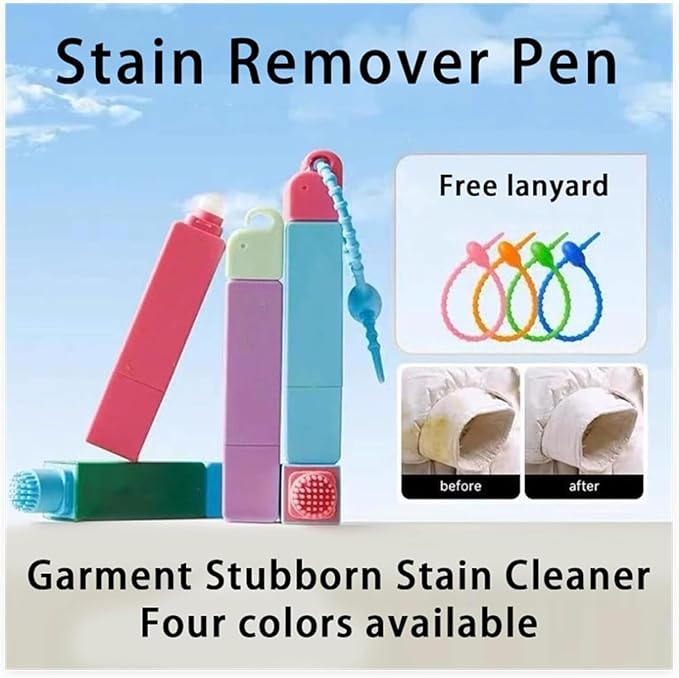 Elephant Kiss Stain Remover Pen, 3-Second Stain Remover Pen, Double Head Instant Treater Sticks for On-the-Go Cleaning, Tackles Stubborn Stains and Safe on Fabrics (Blue)