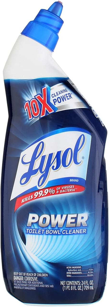 Lysol Power Toilet Bowl Cleaner Gel, For Cleaning and Disinfecting, Stain Removal, 24oz (Pack of 3)