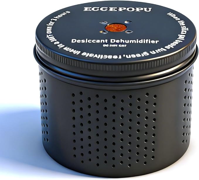 Gun Safe Dehumidifier 200g - Silica Gel Desiccant Canister, Moisture Absorber for Gun Cabinets & Safes, Protect 27 Cubic Feet, Black, Aluminum Shell