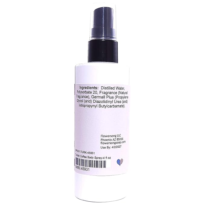 Blossom to Bath Turkish Coffee Body Spray (4 Ounce) - Natural Fragrance - Energizes Skin with a Sweetly Rich And Spicy Scent