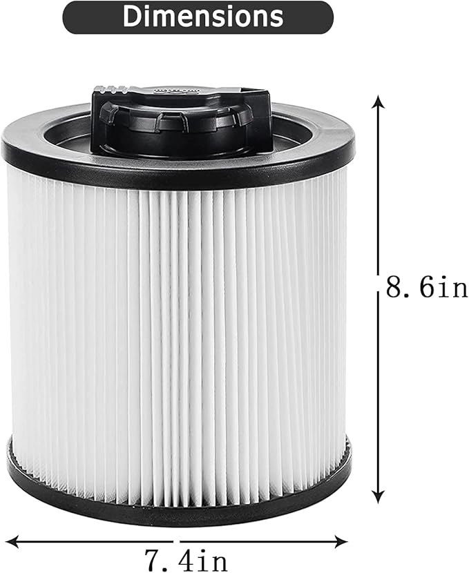 DXVC6910 Replacement Filter for DEWALT 6-16 Gallon DXV06P DXV09P DXV10P DXV10PL DXV10SA DXV12P DXV14P DXV16P Wet/Dry Vacuum Cleaners 2 Pack