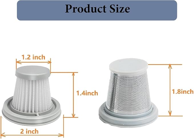 Hepa Filter Replacement, Washable Filters for Fanttik Slim V8 APEX Car Vacuum, for Fanttik V8 Series, for Slim V10 Mate Cleaner, 1 Stainless Steel Pre-filter, 3 Hepa Filters