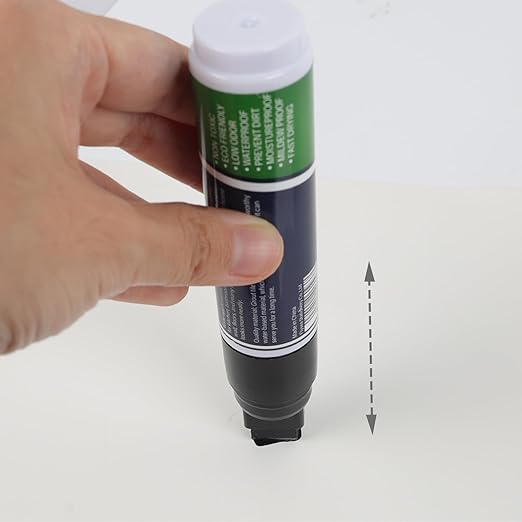 Grout Pen White Tile Paint Marker: Waterproof Grout Paint, Tile Colorant and Sealer Pen Floor Tile Seam Pen for Bathroom Kitchen Repair Color Tile Seam Pen – 15mm (Black, 1 Piece)
