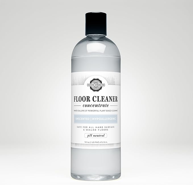 Rustic Strength Floor Cleaner Concentrate, pH Neutral, Unscented, Liquid, 16 fl oz