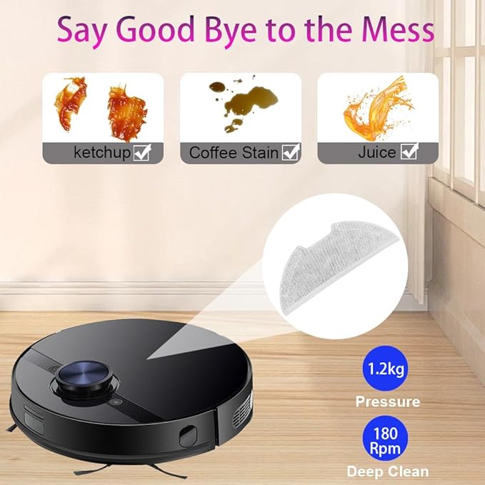 6 Pc Replacement Mop Pads Compatible with Eureka E20 Plus/E10s Vacuum Cleaner, Washable and Reusable Microfiber Mop Pads